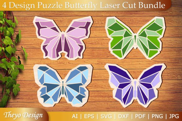 3D Butterfly Puzzle SVG Laser Cut Bundle