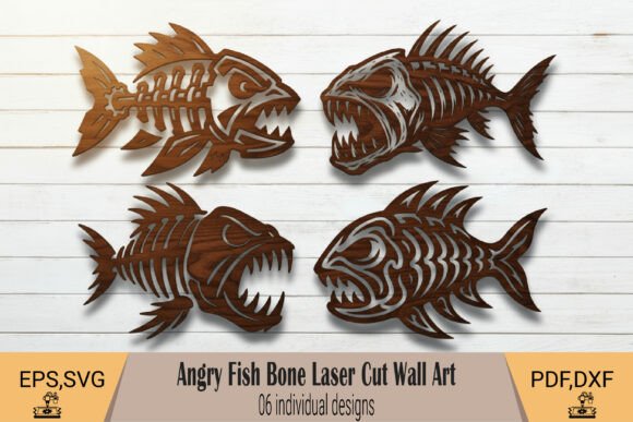 Angry Fish Bone Laser Cut Wall Art: A Bold Statement for Modern Interiors