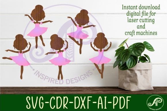 Ballerina Two-Layer Silhouette Laser Cut Guide