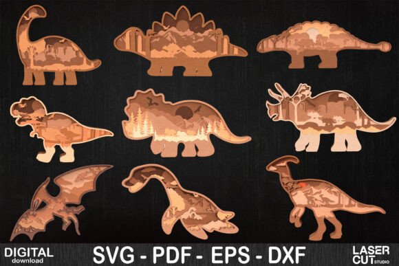 Dinosaur 3D Layered SVG Bundle Guide