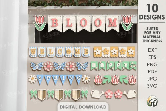 Evaluating the 3D Spring Banners Bundle Laser Cut for Digital Crafting