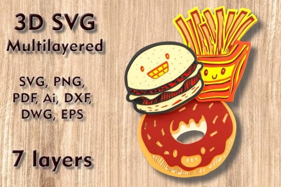 Fast Food 3D SVG Multilayer Laser Files: A Guide to Creating Stunning Wall Art