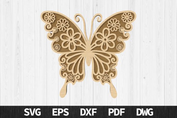 Floral Butterfly Laser Cut Designs