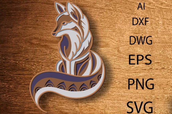 Fox Multilayer 3D SVG Mandala Guide