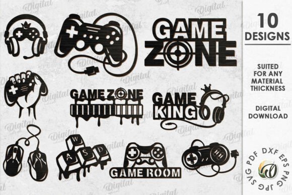 Gamer Wall Signs Bundle Laser Cut Guide