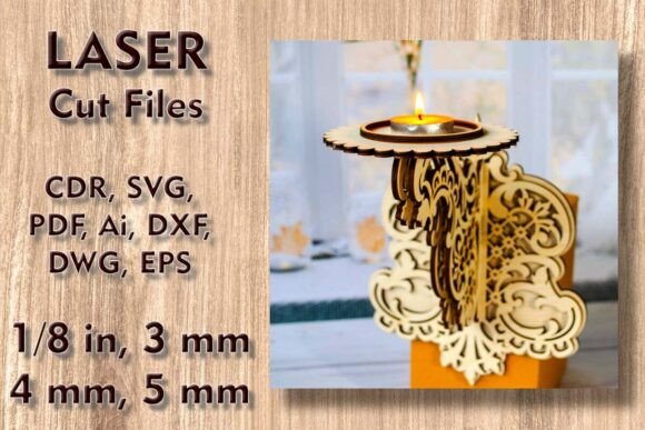 Hanging Candlestick Laser Cut Files: Festive Decor