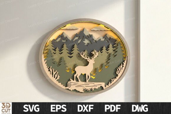 Majestic Deer Layered Wall Art SVG: Elevating Modern Home Decor with Digital Craftsmanship
