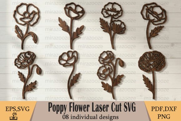 Poppy Flower Laser Cut SVG Guide