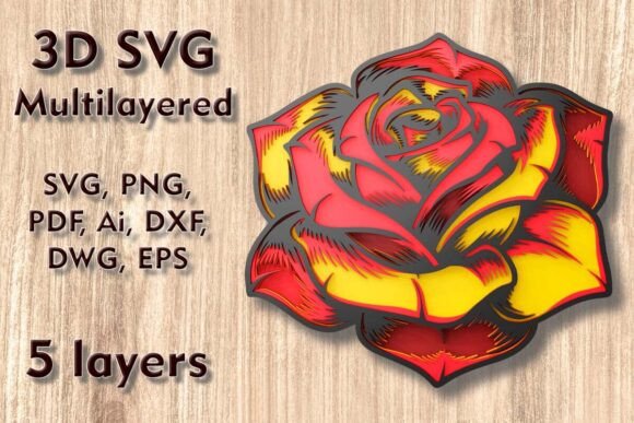 Transforming Flat Designs into Dimensional Art with Rose 3D SVG Multilayer Cutting Files