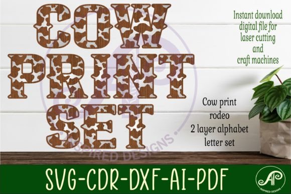 Unleash Western Charm with the Cow Print Letters Alphabet Set X 26