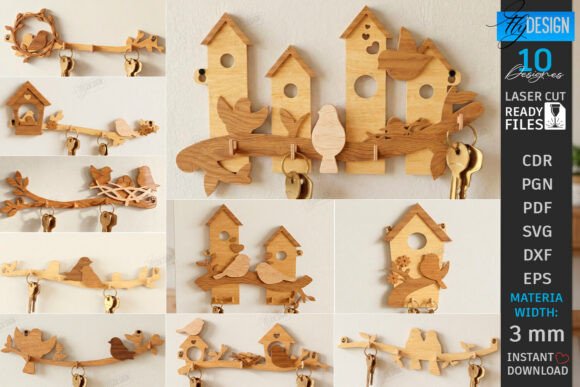 Wall Bird Key Holders Laser Cut Bundle: A Guide to Crafting Rustic Entryway Decor